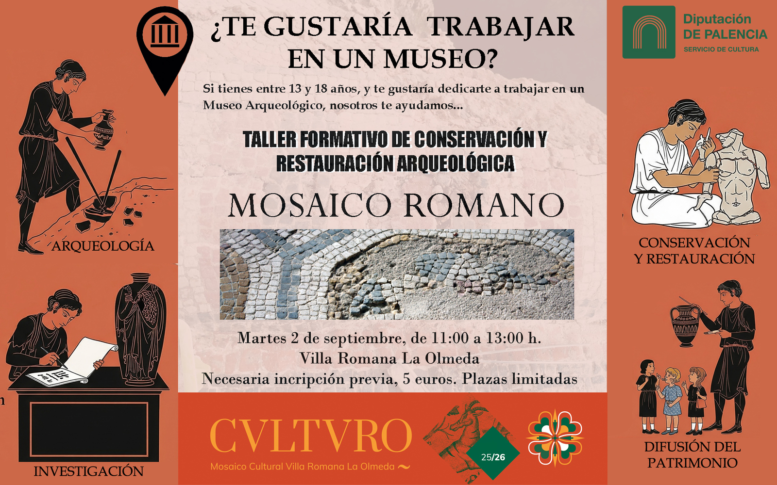 Taller de restauración y conservación de objetos arqueológicos: el mosaico romano | AuLA OLMEDA