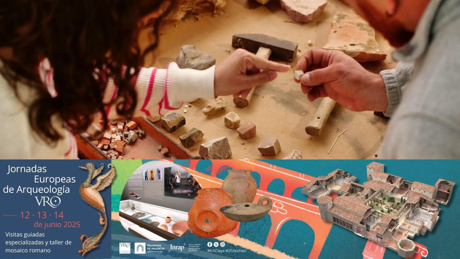 Jornadas Europeas de Arqueología 2026 en la villa romana la olmeda | Visitas guiadas en la VRO y Museo. Taller de mosaico romano.