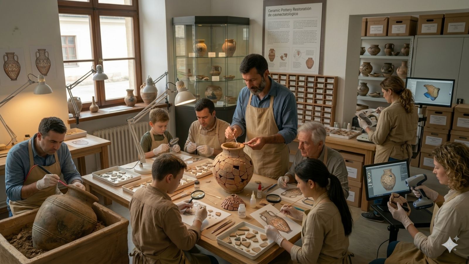 AuLA OLMEDA en junio | Taller de iniciación a la restauración de cerámica en el Museo de la villa romana la olmeda en saldaña
