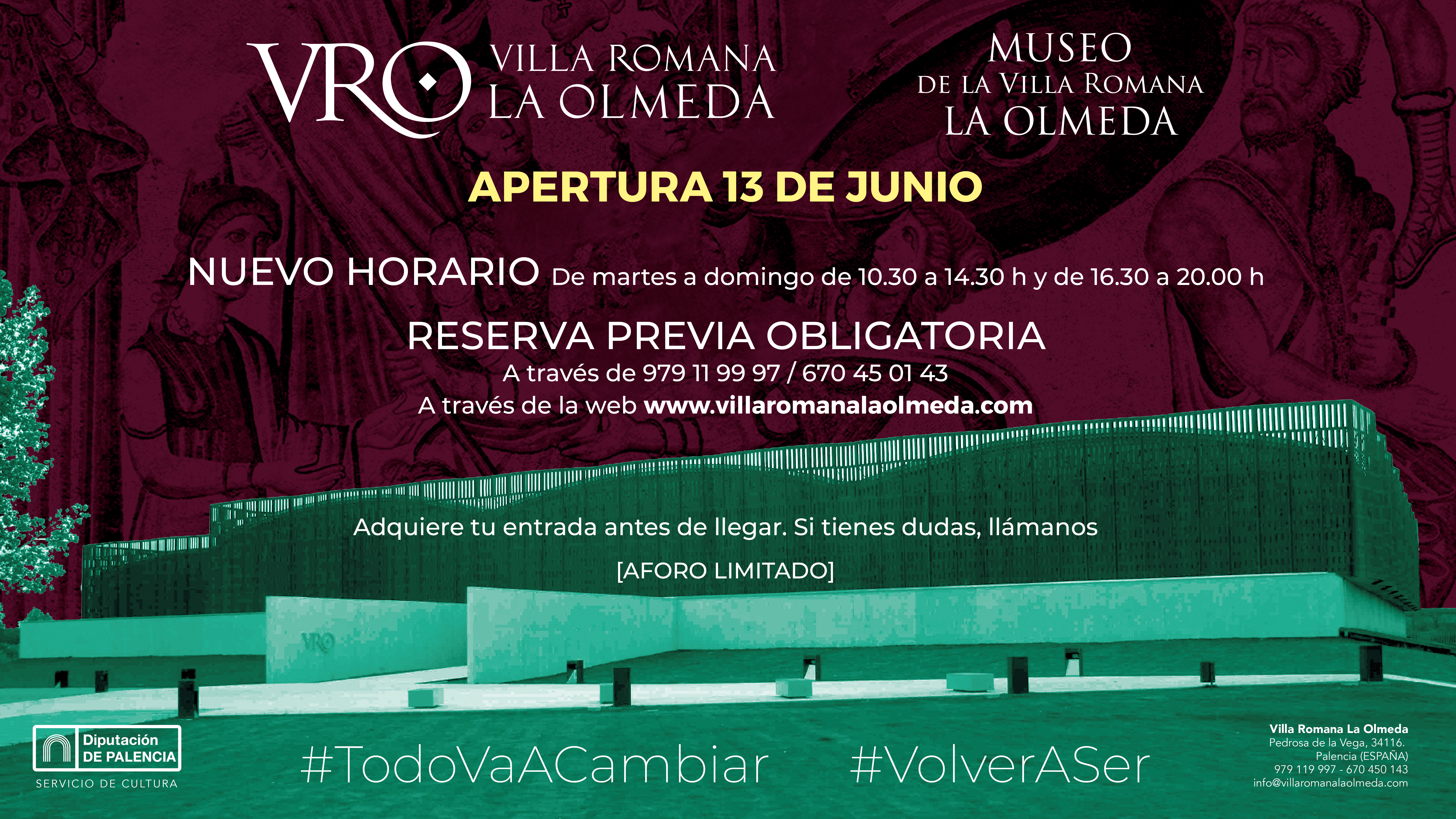 nuevo horario de la villa romana la olmeda
