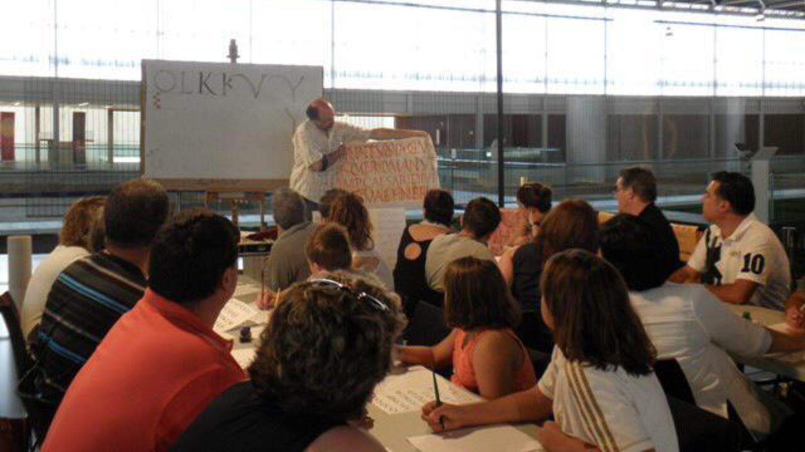 taller de caligrafía histórica uncial romana en la olmeda el 16 de abril