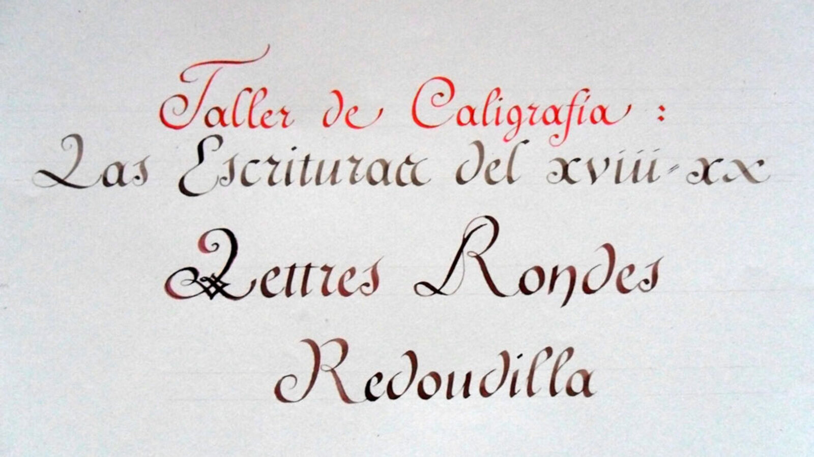 taller de caligrafía histórica redondilla en la olmeda el 30 de abril