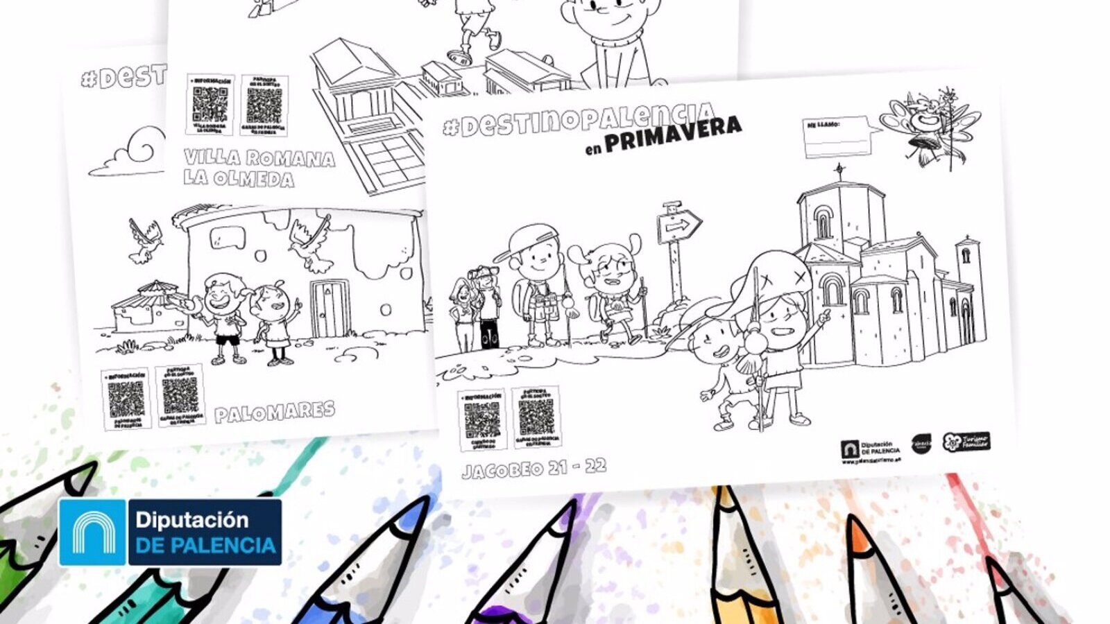 manteles para colorear promoción turística palencia sello turismo familiar sorteo