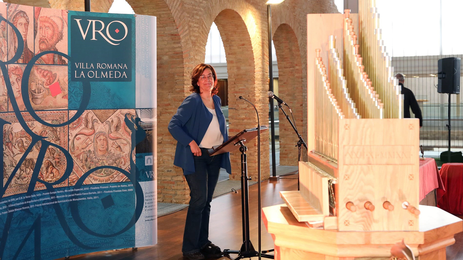 Ángeles Armisén en la presentación del órgano hydraulis de la olmeda el pasado mes de marzo