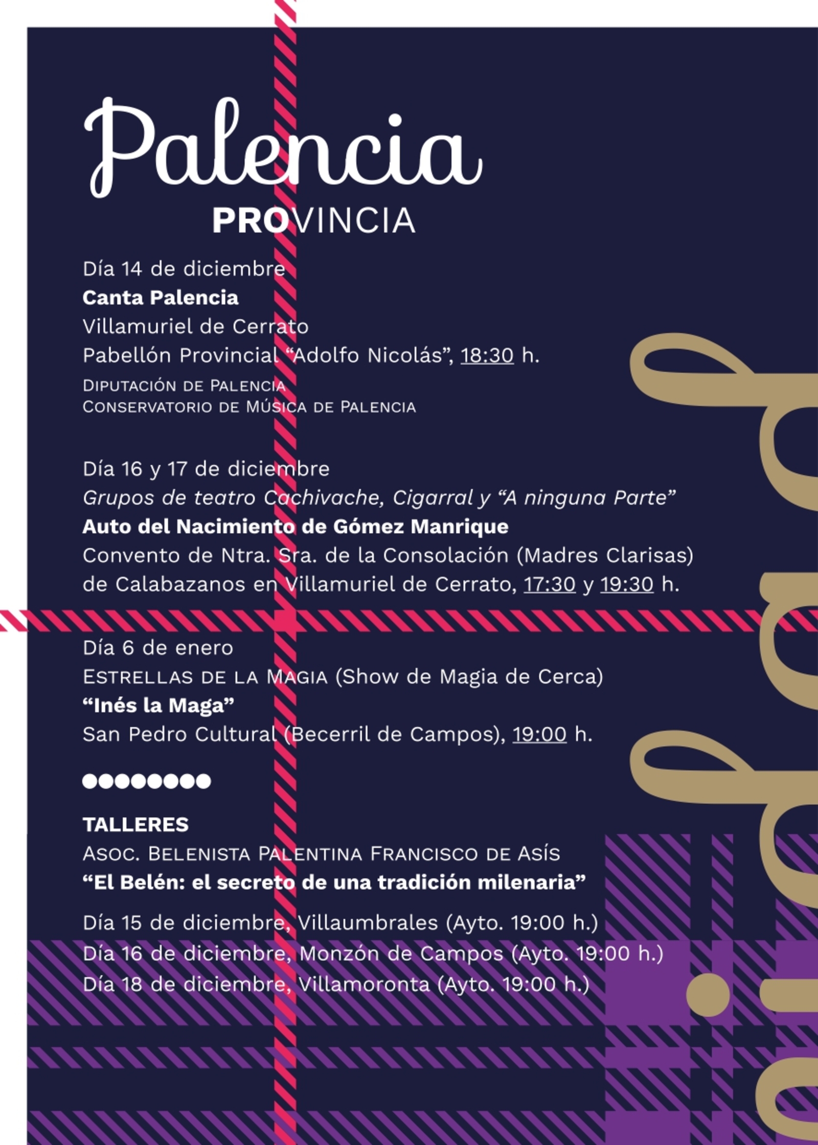 Actividades navideñas organizadas por Diputación de Palencia en la capital y provincia