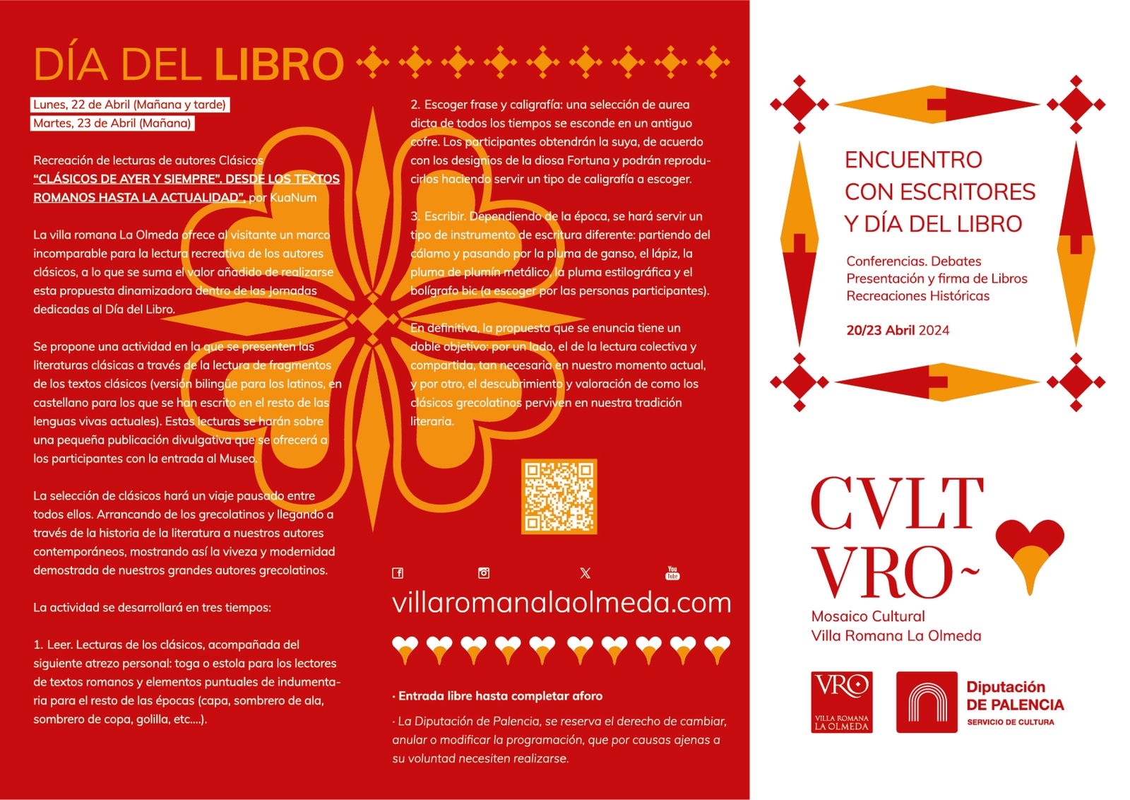 día del libro y encuentro con escritores en la villa romana la olmeda en abril de 2024