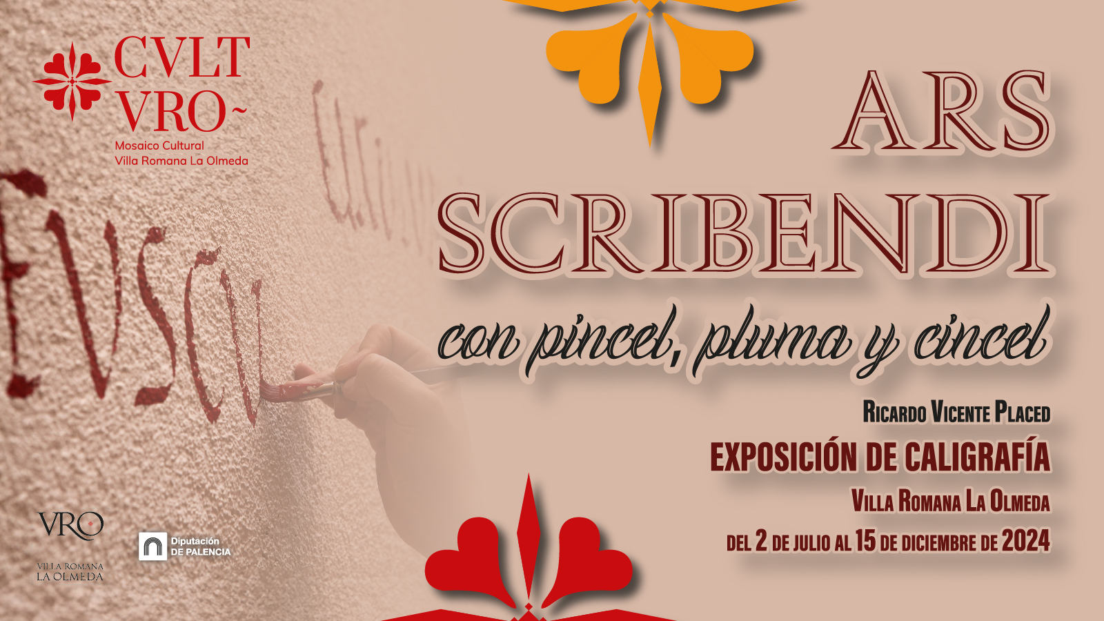 exposición de caligrafía antigua ars scribendi en la villa romana la olmeda organizada por la diputación de palencia y ricardo vicente placed hasta el 15 de diciembre