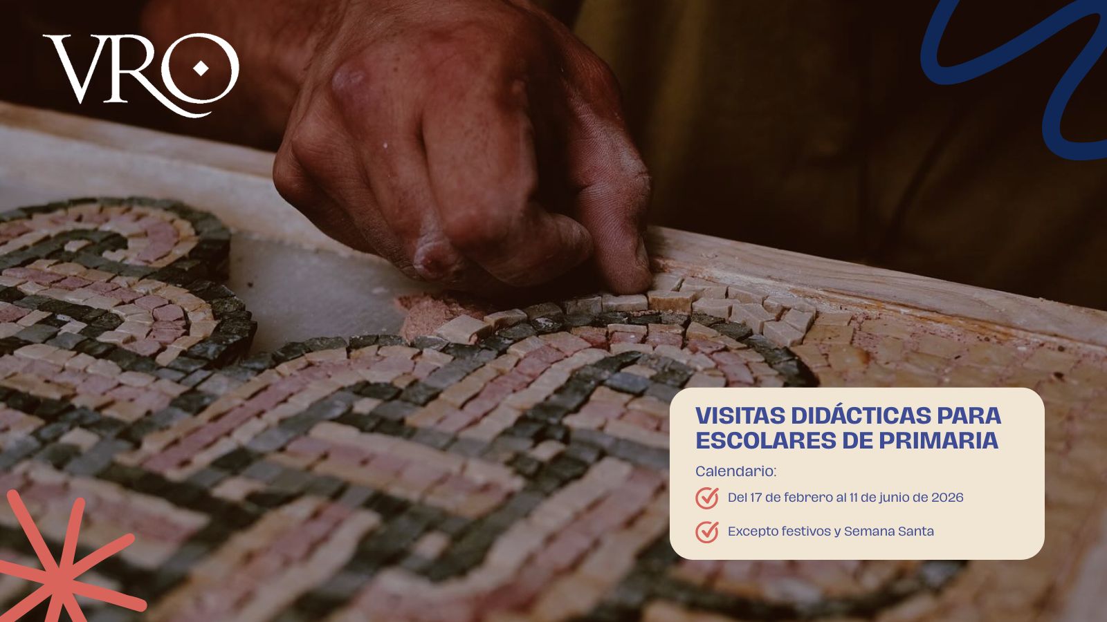 Diputación de Palencia reanuda en la villa romana La Olmeda las visitas didácticas con taller de mosaico para alumnos de Educación Primaria