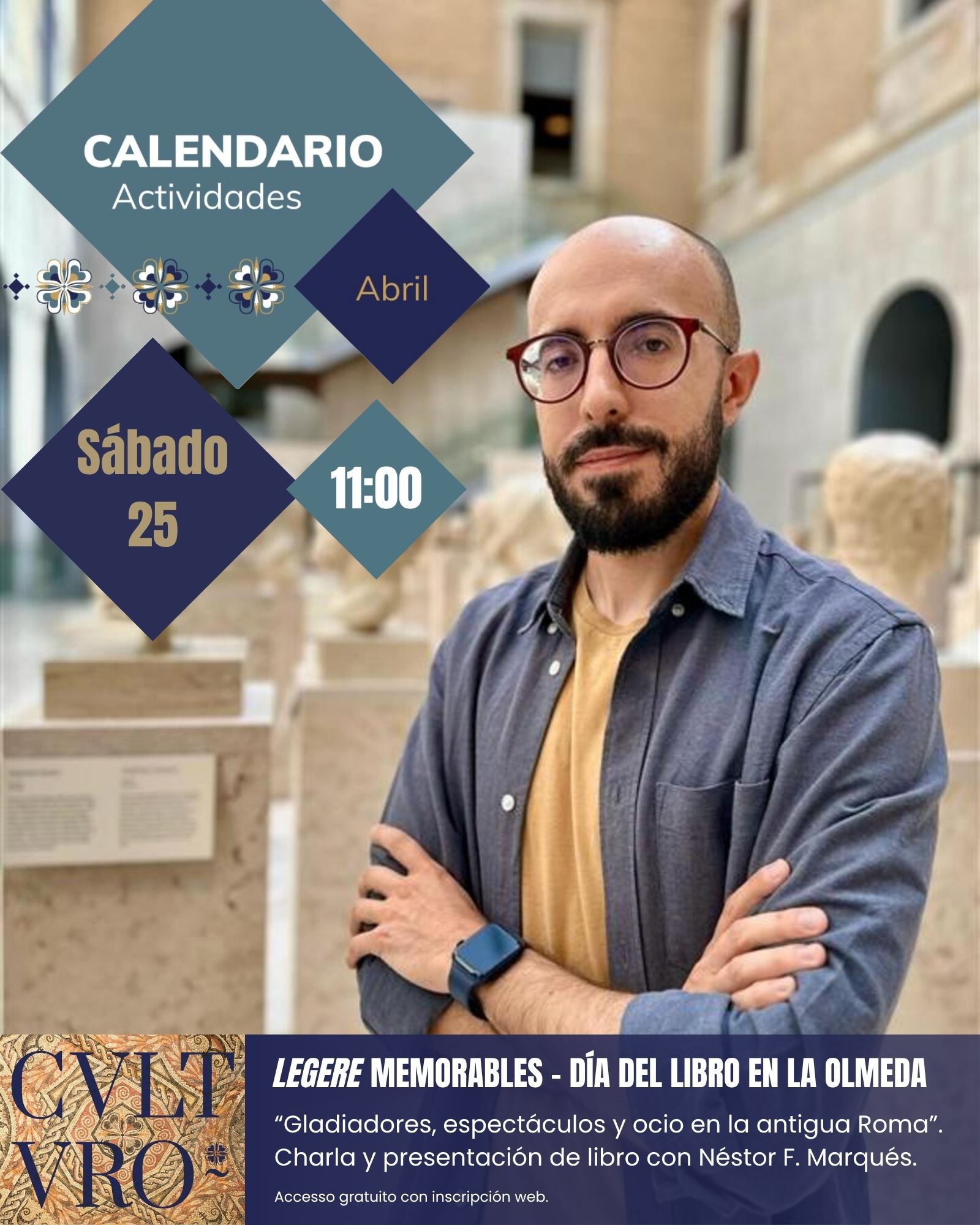 Celebra el Día del Libro en la Villa Romana La Olmeda del 23 al 26 de abril. CVLTVRO 2026.