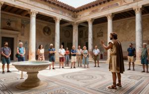 Historia Viva | Recreaciones históricas de la vida cotidiana y visitas teatralizadas. Mercado Romano en la villa romana la olmeda y saldaña