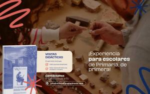 Diputación de Palencia reanuda en la villa romana la olmeda las visitas con taller de mosaico para alumnos de Primaria